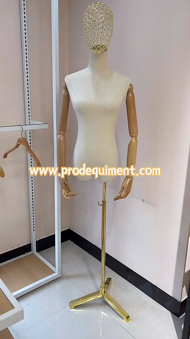 Wholesale Window Display Adjustable Female Mannequins With Wooden Hands