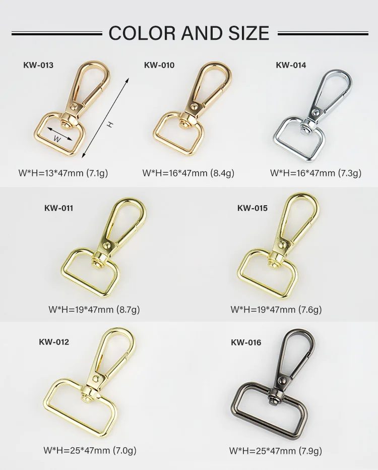 Hot Sale 20 25mm Handbag Snap Hook Buckle Customized Metal Bag Hook In