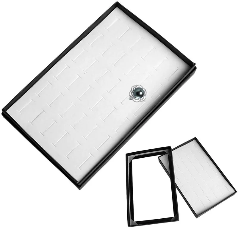Wholesale Ring Tray Display Stackable Black White Jewelry Ring Display ...