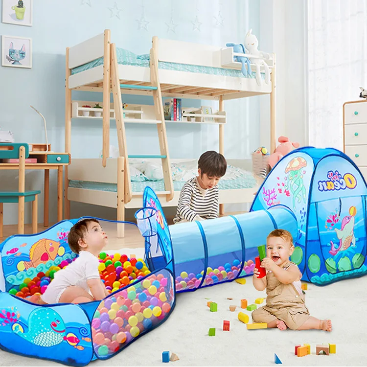 Kids Foldable House Ocean Ball Pool Shooting Baby Tunnel Child Tunnel
