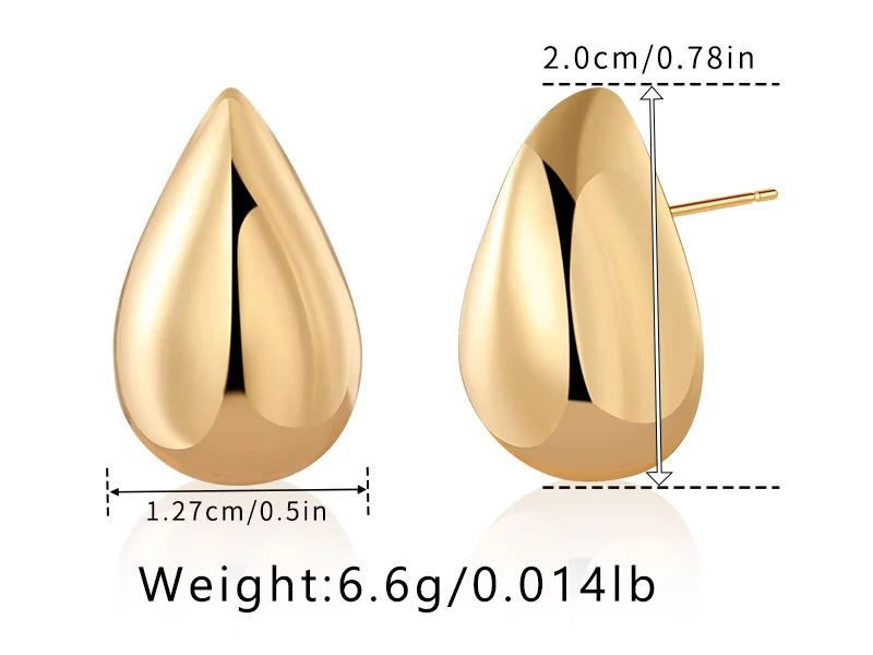 2023 Hot Selling Creative Water Drop Stud Europe and America Fashion Brass 18K Filled Gold Earrings for Women Jewelry