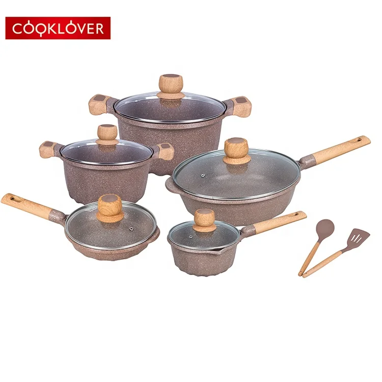 Дешевый набор кованой гранитной посуды с антипригарным покрытием