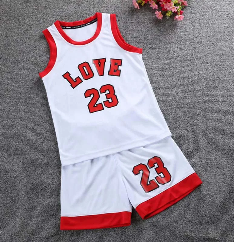 Kids Love No.23 Basketball Set kits,Girls Basketball jerseys,boys