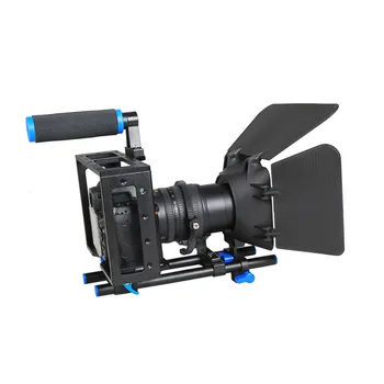 YELANGU Portable DSLR Mini Camera Cage Shoulder Mount Rig Kit C100 Contain Follow Focus Matte Box Support Universal Cameras detail image