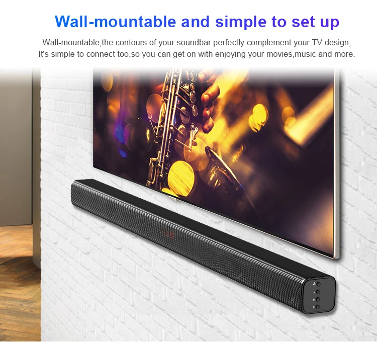 High Quality Bluetooth 5.0 Surround Audio Heavy Bass Soundbar With