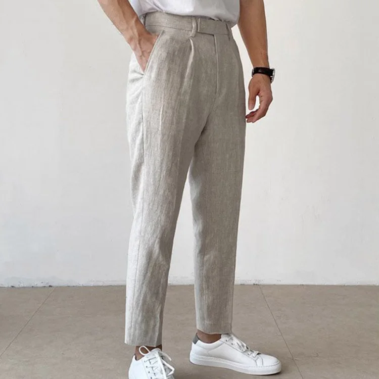 American Summer Soft And Comfort Mens Linen Trousers Casual Pants For ...