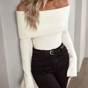 2026 European American New Cross-border Slim-fit Fashion Sexy Knitted Wool Liner Non-iron Long-sleeved Unisex Mohair Horn Sleeve