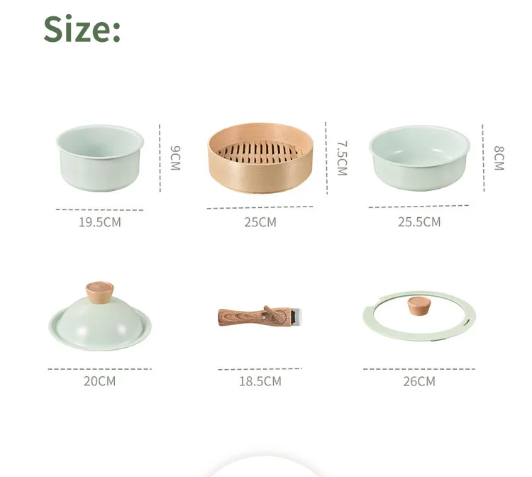 High Quality Pot Set Detachable Handle Aluminum Cooking Pot Kitchen