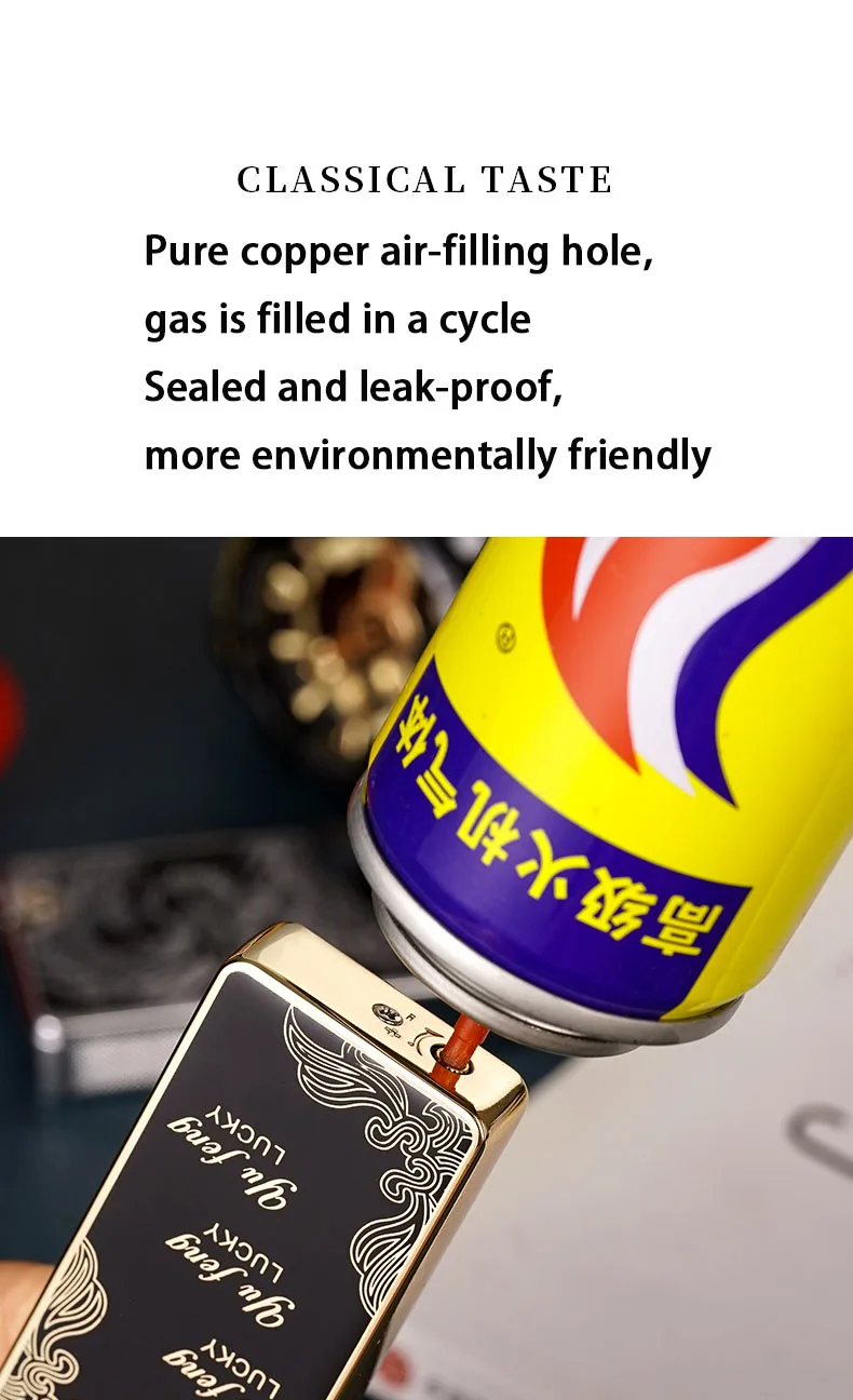 db 1576 luxury gas refillable flint lighter for cigarettes zinc alloy business gifts pretty gift box-9