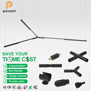 Designer Special-Shaped Arc Line Aluminum Chandelier Middle Remote Control for Indoor Use Restaurants Beauty Track Light System