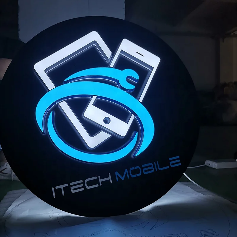 Kexian Custom Mobile Phone Shop Sign Board Led Business Signs Advertising Shop Name Logo Wall Signage