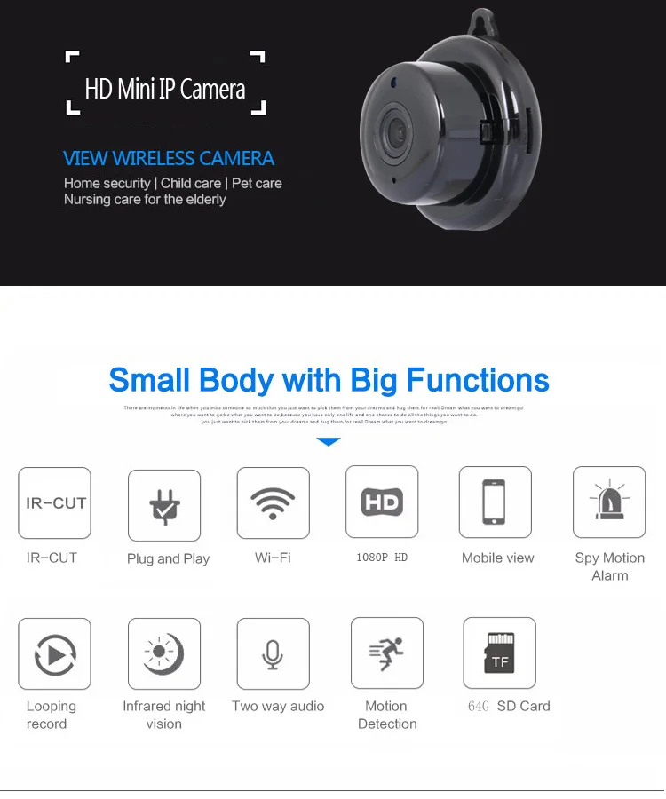V380 Ip Wifi Network Camera Hd Smart Home Security Wireless Cctv Camera With Two Way Audio