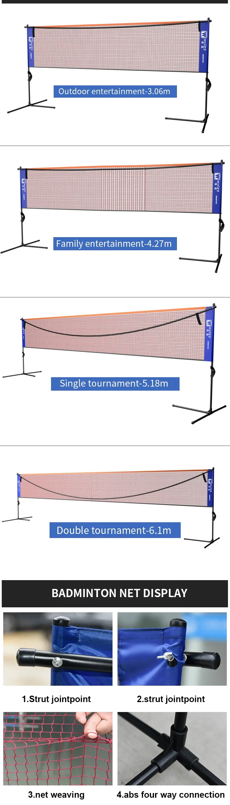 Wholesale Badminton Net Easy Install Portable Carry Outside Badminton