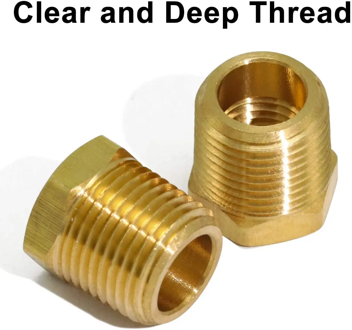 BRASS HEX BUSHING REDUCING NPT THREADS PIPE FITTING 1/2 MALE X 1/4 FEMALE QTY 25 