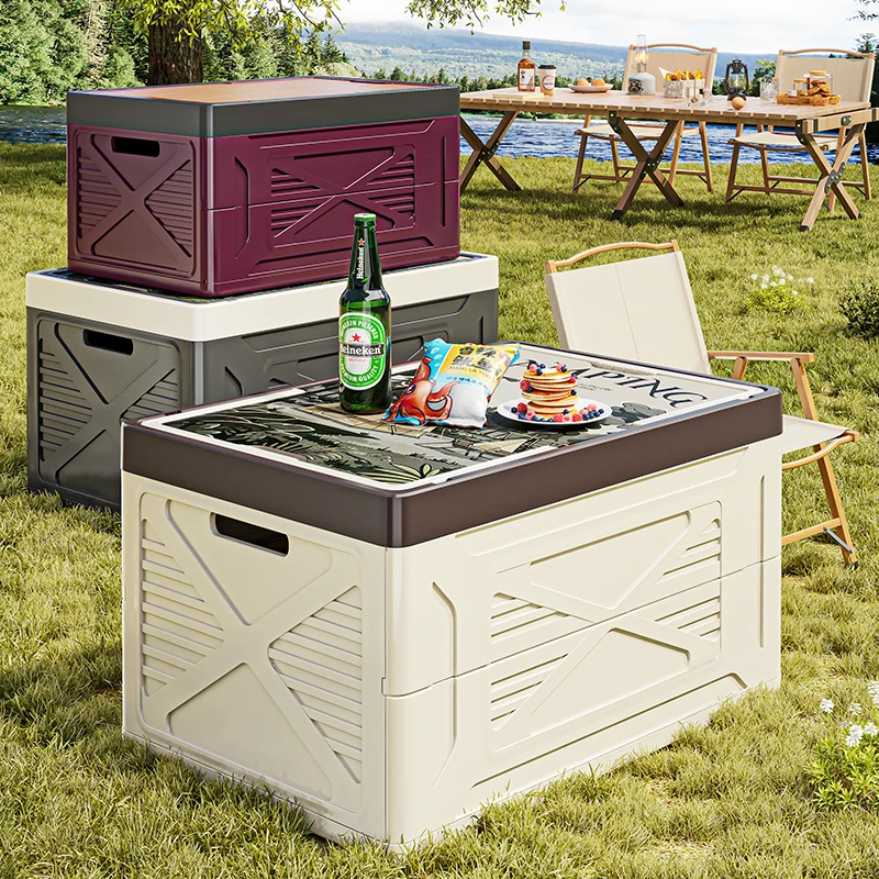 WANUO 15/30/50L Camping Storage Box Collapsible Trunk Organizer Foldable Car Storage Box with Handle