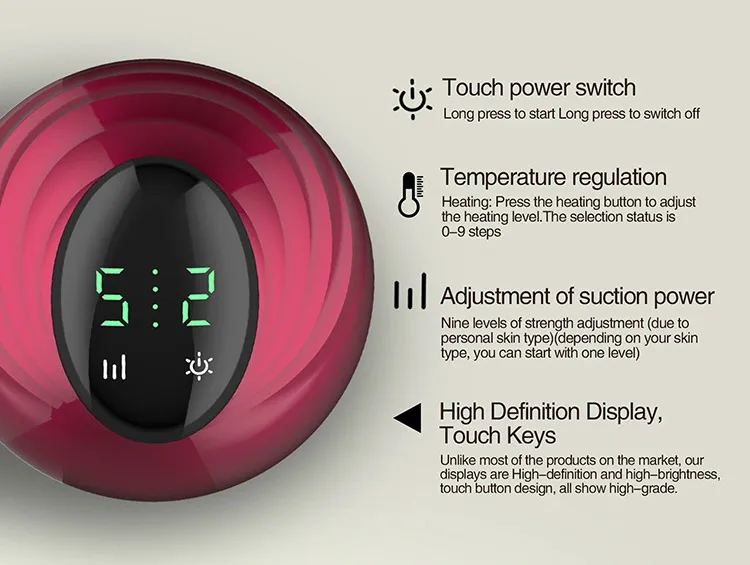 Electric Vacuum Red Light Heated Cupping Body Gua Sha Tools Electric