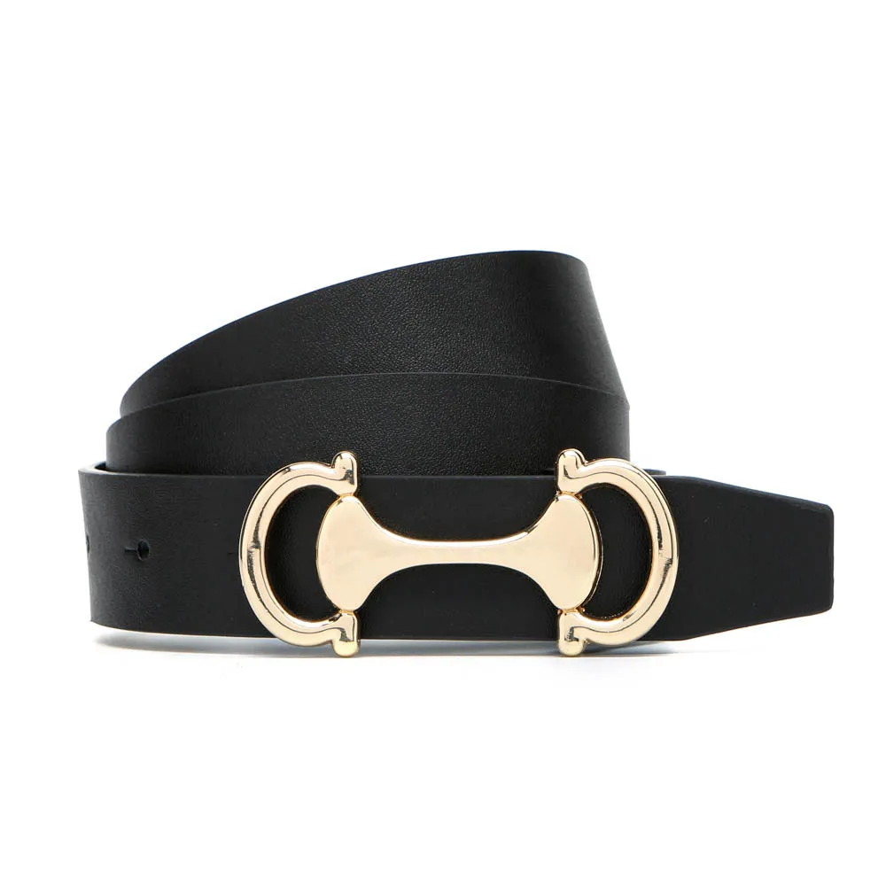 Faux Leather Horsebit Buckle Pant Belt Hadley Black Horse Bit Belt | Avara main image 4