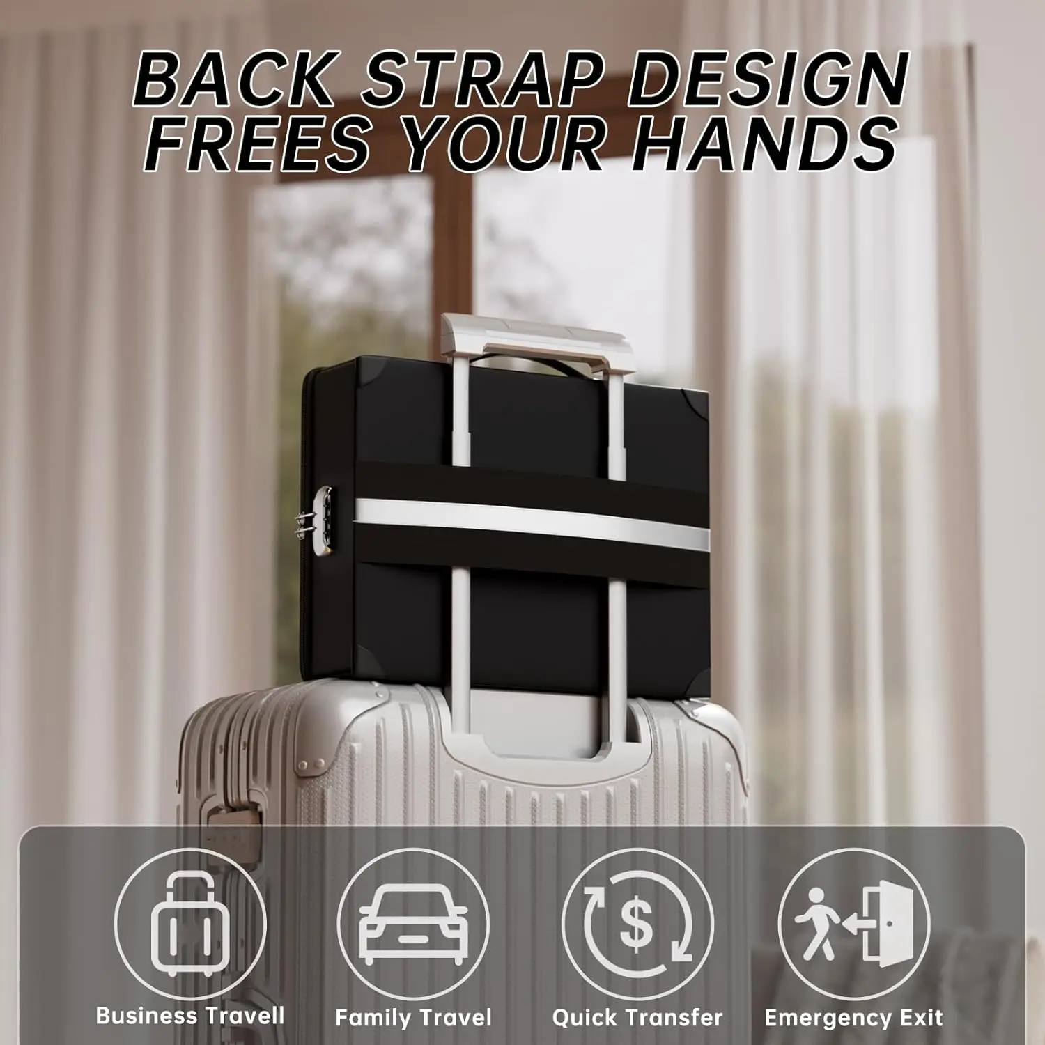 YHX Hard Fireproof Safe Case with Lock Fireproof Document Box with Waterproof Zipper Fire Water Resistant Safe Box with Lock