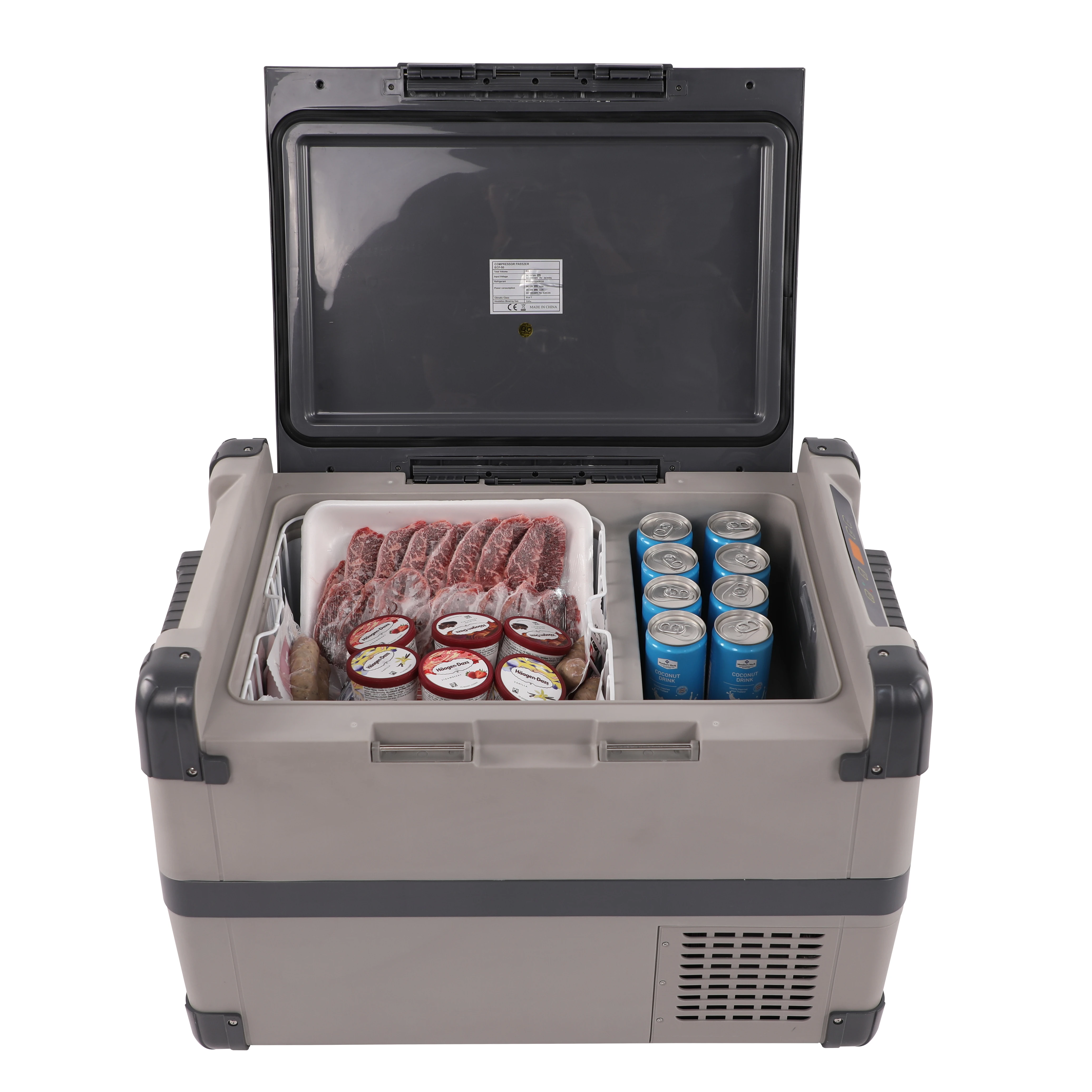 Холодильник автомобильный холодильник с морозильной камерой 50 л AC 220 В DC 12 компрессор Geepas 24 и домашний (серый 1 год C/V