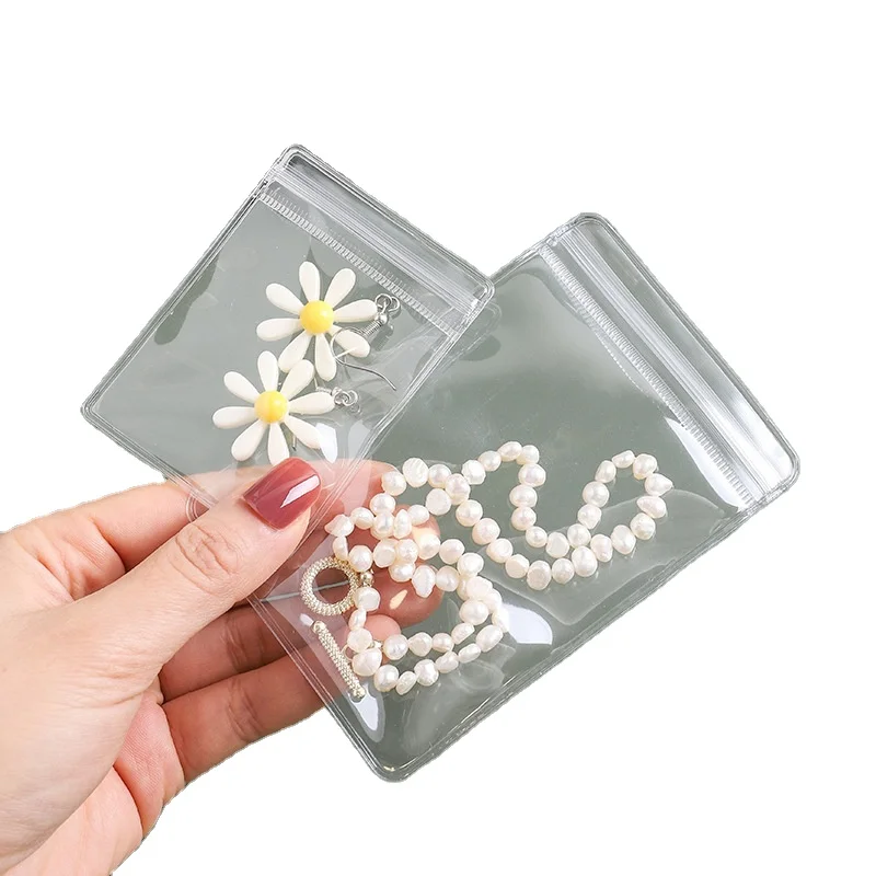 Anti-oxidation Jewelry Storage Bags Custom Transparent Bag Logo Small Plastic EVA Jewelry Pouch Custom Shape Surface Finish