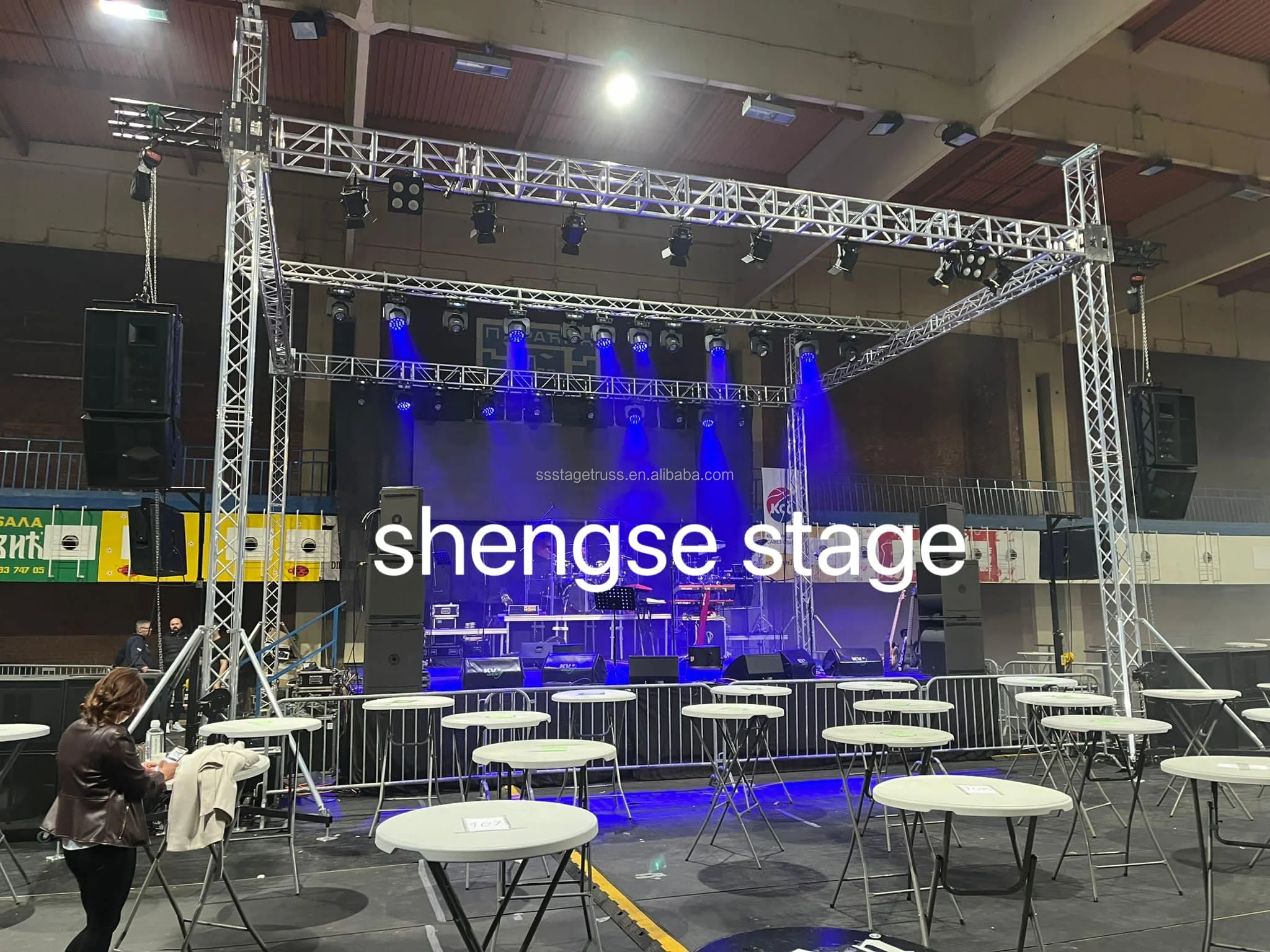 product small concert stage truss lighting truss display easy install speaker truss beam and pillar 400x400mm and 290x290mm-2
