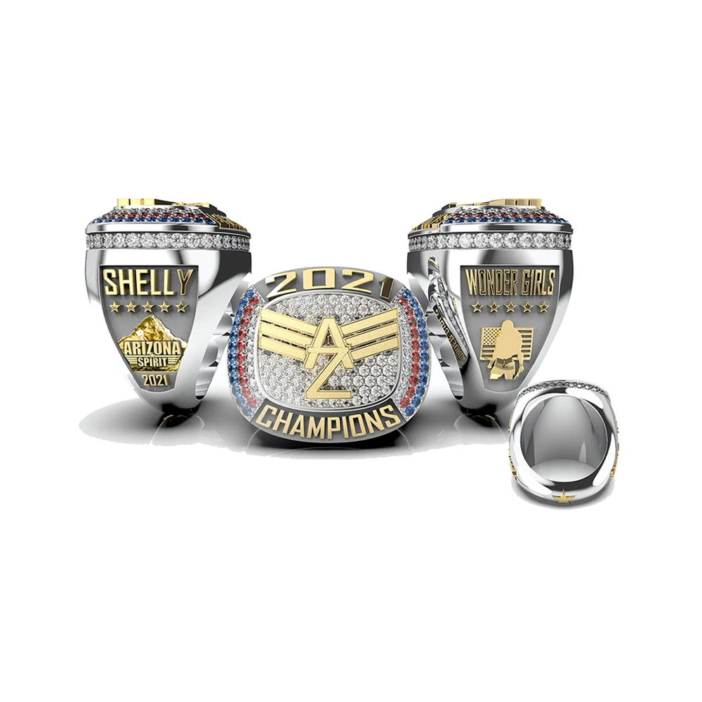 Arizona Spirit Wonder Girls 2021 World Championship Ring Custom Basketball Champion Trophy Rings Diamond Champion Ring