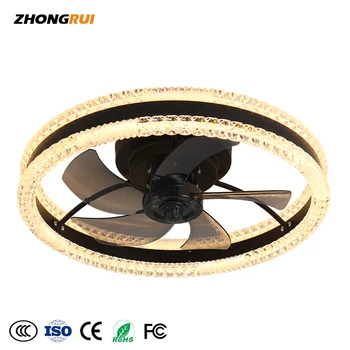 Household LED three-tone ceiling light fan DC silent motor fan light simple modern ceiling fan light