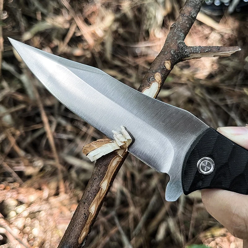 Outdoor Tactical Camping Hunting Bushcraft EDC Folding Pocket Knife G10 Push Button Combat Knife Durable Nylon OEM Customizable