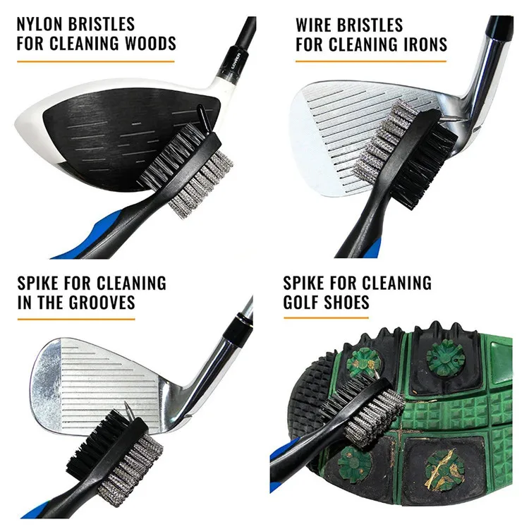 Custom Logo Golf Club Brush Golf Groove Cleaning Brush 2 Sided Golf Putter  Wedge Ball Groove Cleaner Kit Cleaning Tool - China Golf Brush and Golf Cleaning  Brush price