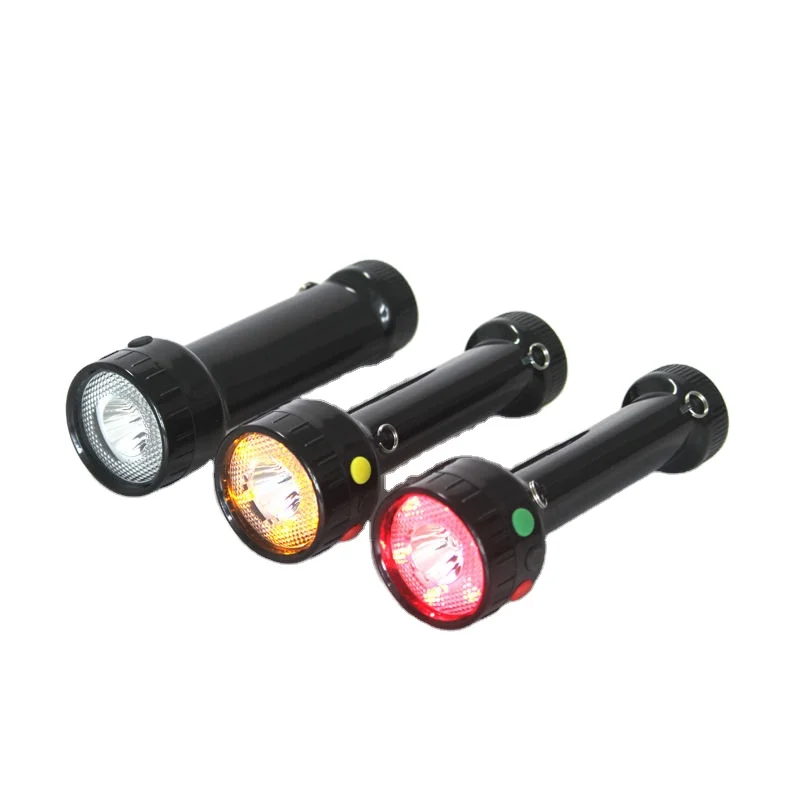 Portable railway signal torch tricolor multi function railway signal light