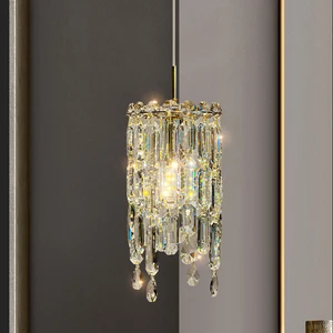 E14 Modern Luxury Lamps Wedding Crystal Round Hanging Chandelier Glass Pendant Light for Living Room Bedroom Hotel Restaurant