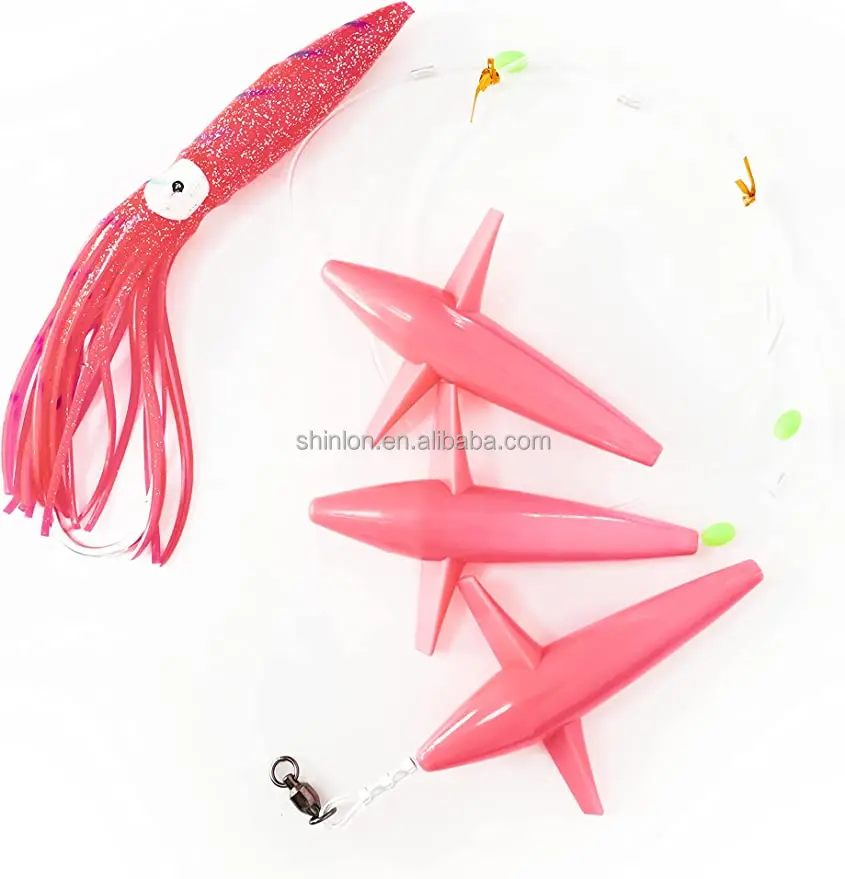 Ballyhoo Strip Fishing Holographic Dredge Bar Teaser 24in 6 Arms 13