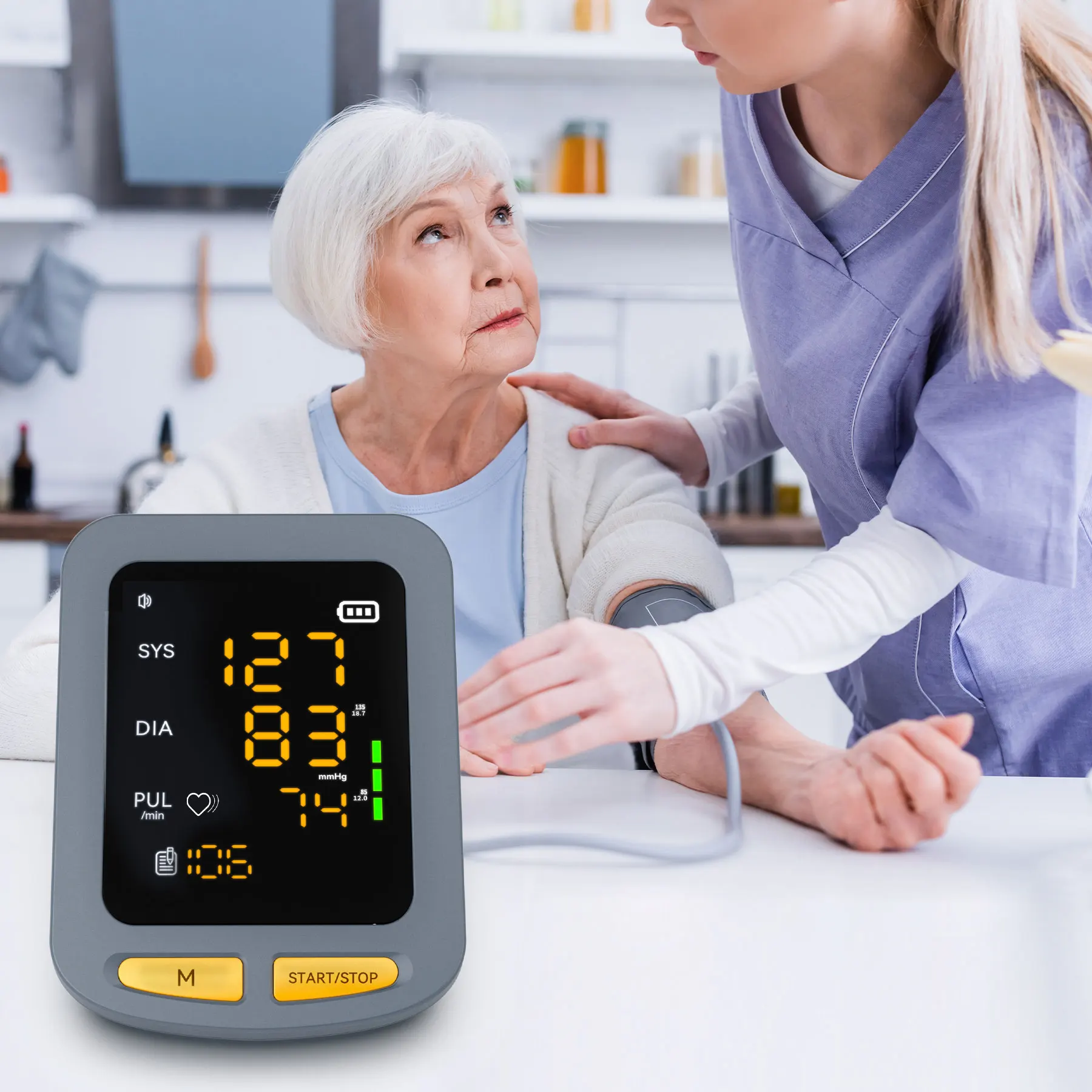 CONTEC08E Color LED Rechargeable Digital Blood Pressure Monitor Sphygmomanometer Calibrator
