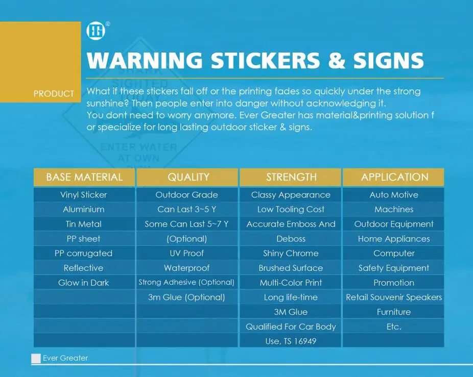 Yellow Danger High Voltage Stickers Die Cut Warning Vinyl Sticker