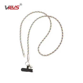 High-End 2-in-1 Charging Data Cable Type C Colorful Woven Nylon Wristband Phone Lanyard Braid Anti-Lost Mobile Phone Strap