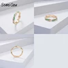 14K Yellow Gold+Lab Emerald