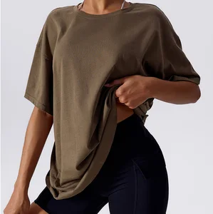 Design Custom Sportswear t Shirt for Women Yoga Gym Tops Workout Cotton Plus Size t Shirts