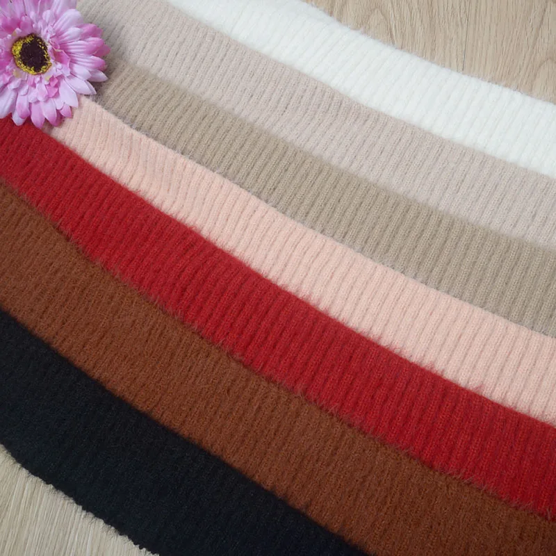 
Шерстяные ребристые манжеты для свитера и шеи, аксессуары для одежды из эластичной нити 