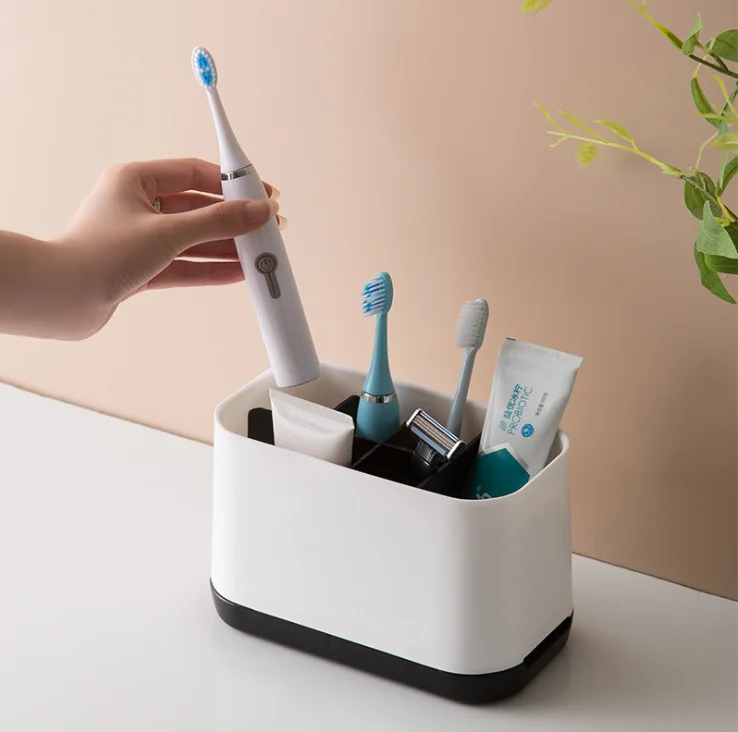 easy store toothbrush holder bathroom storage organizer caddy