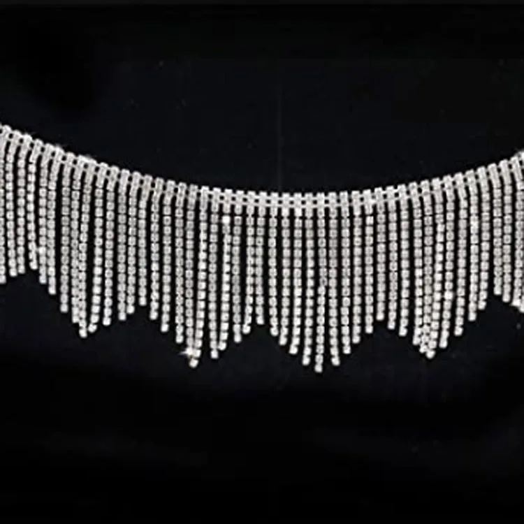 tassel rhinestone fringe trim, crystal rhinestone