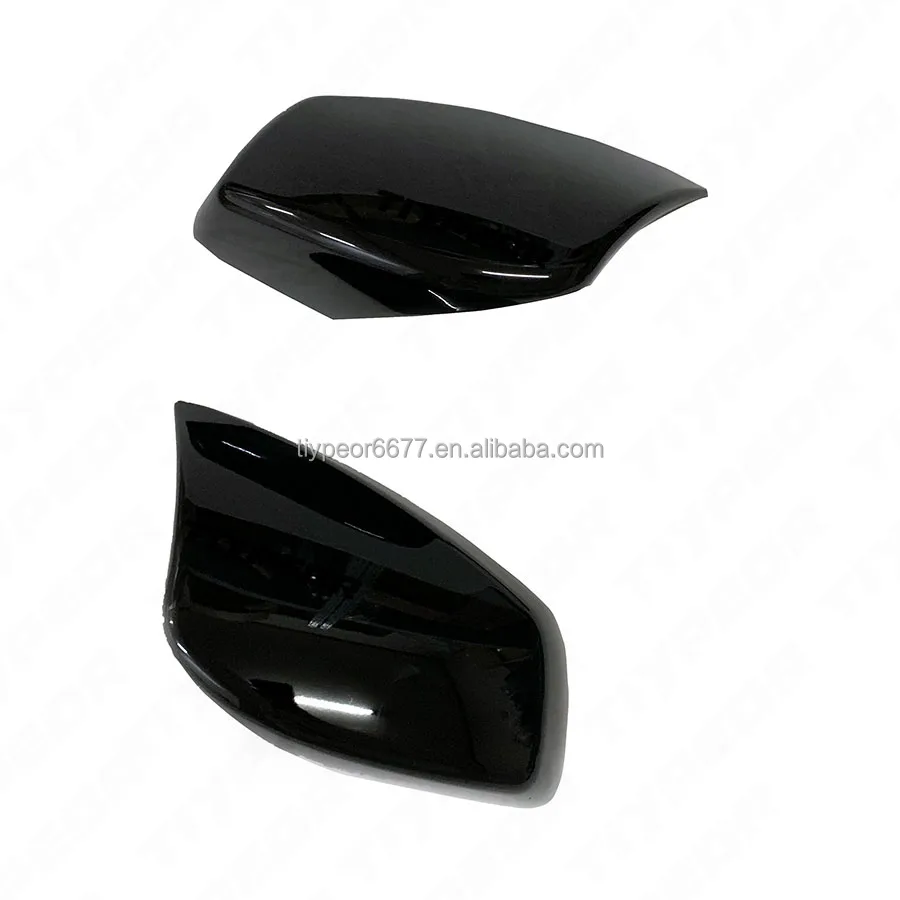product for bmw e60 2003   2007 glossy black ox horn side rear view mirror cover trim-5