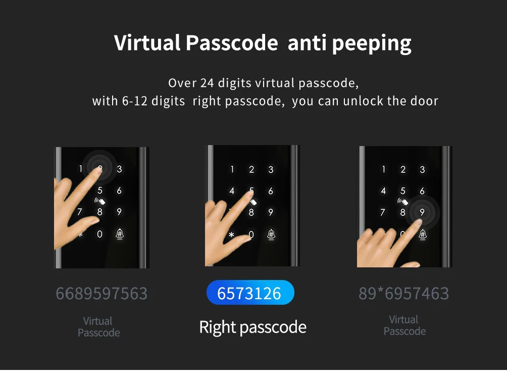 Smartek E908F 6068 Keyless Entry Mật khẩu vân tay Thẻ RFID Khóa ứng dụng Sinh trắc học kỹ thuật số TTlock Khóa cửa thông minh