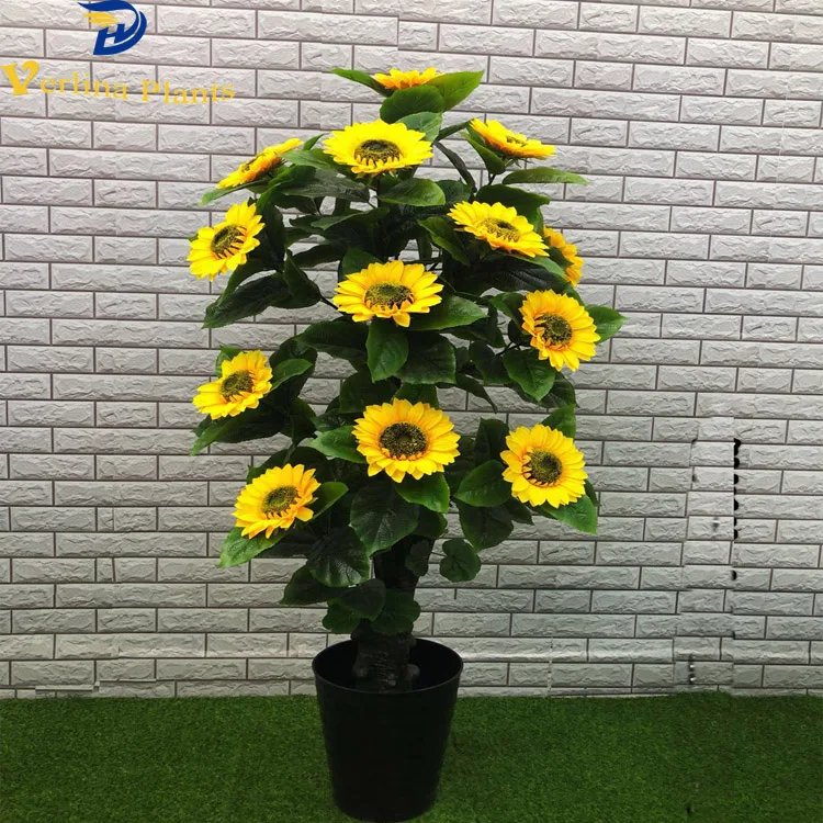 Casa De Oficina De Plástico De Uso Artificial Girasol Maceta De Bonsai Para  La Decoración - Buy Bonsái En Maceta De Girasol Para Decoración,Bonsái En  Maceta De Girasol,Bonsái De Girasol Para Decoración