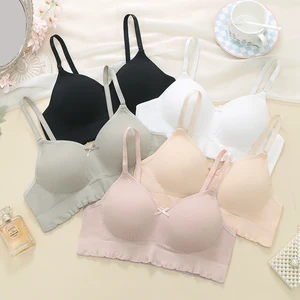 OEM Factory Customized Breathable Push-Up Sporty Lace Seamless Women's Bra Solid Color Fixed Mold Cup