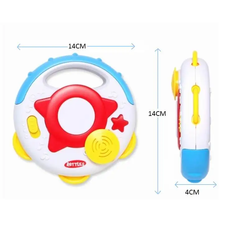 Baby 2 in 1  Tambourine with Light and Music Baby Toy Set