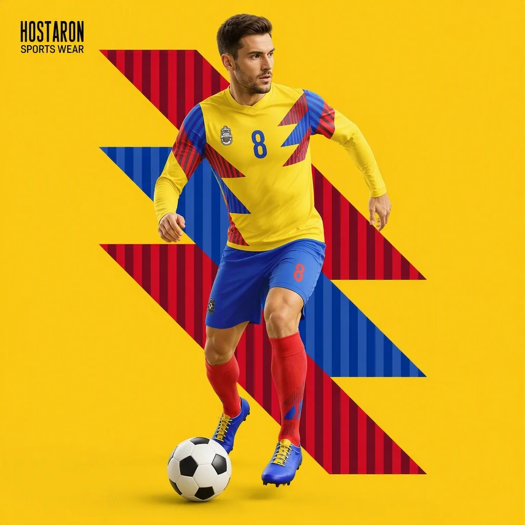 HOSTARON Wholesale Custom Sublimation Breathable Quick Dry Training Soccer Wear Mens Long Sleeve Football Jerseys With Pockets