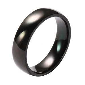 8mm Dome Fashion Laser Engrave Stainless Steel Ring Jewelry Black Matte Pure Titanium Mens Wedding Band