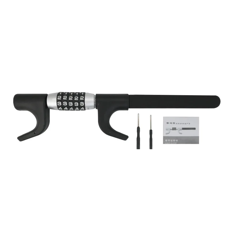 Cheap Car Anti-theft Code Lock Black Alloy Material Universal Steering Wheel Lock