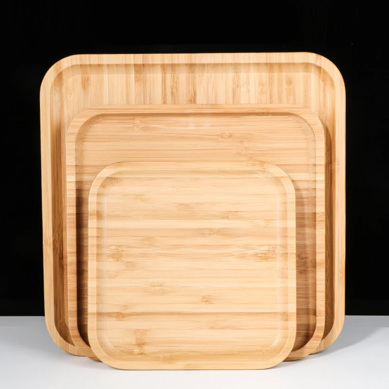 Free Sample Reusable Biodegradable Square Bamboo Serving Dish Eco-Friendly Dinner Plate for Eco-conscious Camping Adventures