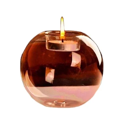Round hollow glass candle holder wedding fine candlestick dining home decor,NICE 